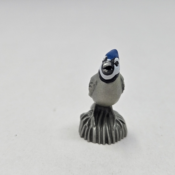 Gateway Vintage Pewter Blue Jay Figurine Small Collectible Vintage Painted Face - Picture 2 of 9